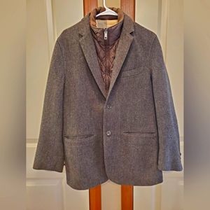 Burberry Brit Brown Herringbone Blazer with Elbow Patches